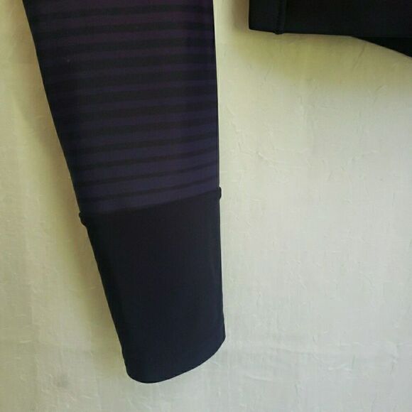 Speedo Long Sleeve Crop Top Navy Orange Striped Women's Size 8 US 10 AUS - Picture 5 of 12